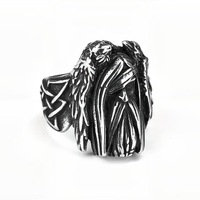 Perhiasan Pria Gaya Biker Anti Karat dari Baja Tahan Karat 316L dengan Desain Viking Celtic Odin Crow yang Dipersonalisasi, Grosir
