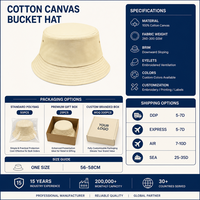 Chapeau Bob en Toile de Coton Personnalisable avec Logo, Respirant, à Large Bord, pour l'Été, la Plage et la Pêche, Unisexe, Pliable, Broderie, Vente en Gros, OEM