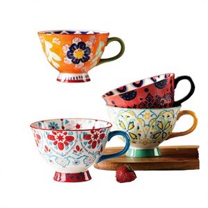 Replacement Modern Ceramic Flower <b>Mug</b> with Spoon <b>Large</b> Capacity Breakfast Cup for Giveaways Eco-Friendly & Microwave Safe - Product Image 3