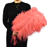 35-40cm Plumes d'autruche panache naturel rouge pour fête carnaval maison mariage pièce maîtresse noël Vase vacances décor bricolage artisanat Floral