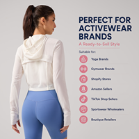 Haut de sport pour femme haut de gamme, double couche, léger, en maille, UPF50+, séchage rapide, respirant, coupe courte, pour la course et le yoga