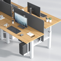 Mobilier de bureau moderne Bureau électrique réglable en bois à double moteur Bureau électrique à hauteur réglable Bureau assis et debout