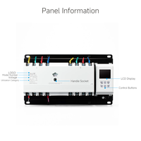 EAST EQ3NMB 125/4P Commutateur de transfert automatique de niveau PC ATS 80A 120kA IP20 Commutateur de commutation de source double avec contrôleur LCD externe