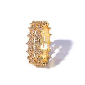 Bagues d'éternité pavées sans soudure en argent 925 plaqué or 18 carats de qualité supérieure, avec moissanite VVS de 8 mm, style hip-hop, testées au diamant, B2B - Product Image 2