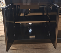 Ensemble de barbecue pour cuisine extérieure avec armoire d'angle à 90 degrés, grand évier et ensemble réfrigérateur