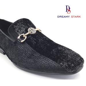 Retro Handmade Comfort Light Slip-On Winter Printed Wedding Autumn Shoe Black <b>Sequin</b> <b>Material</b> Custom Logo Small Diamond Accents - Product Image 3