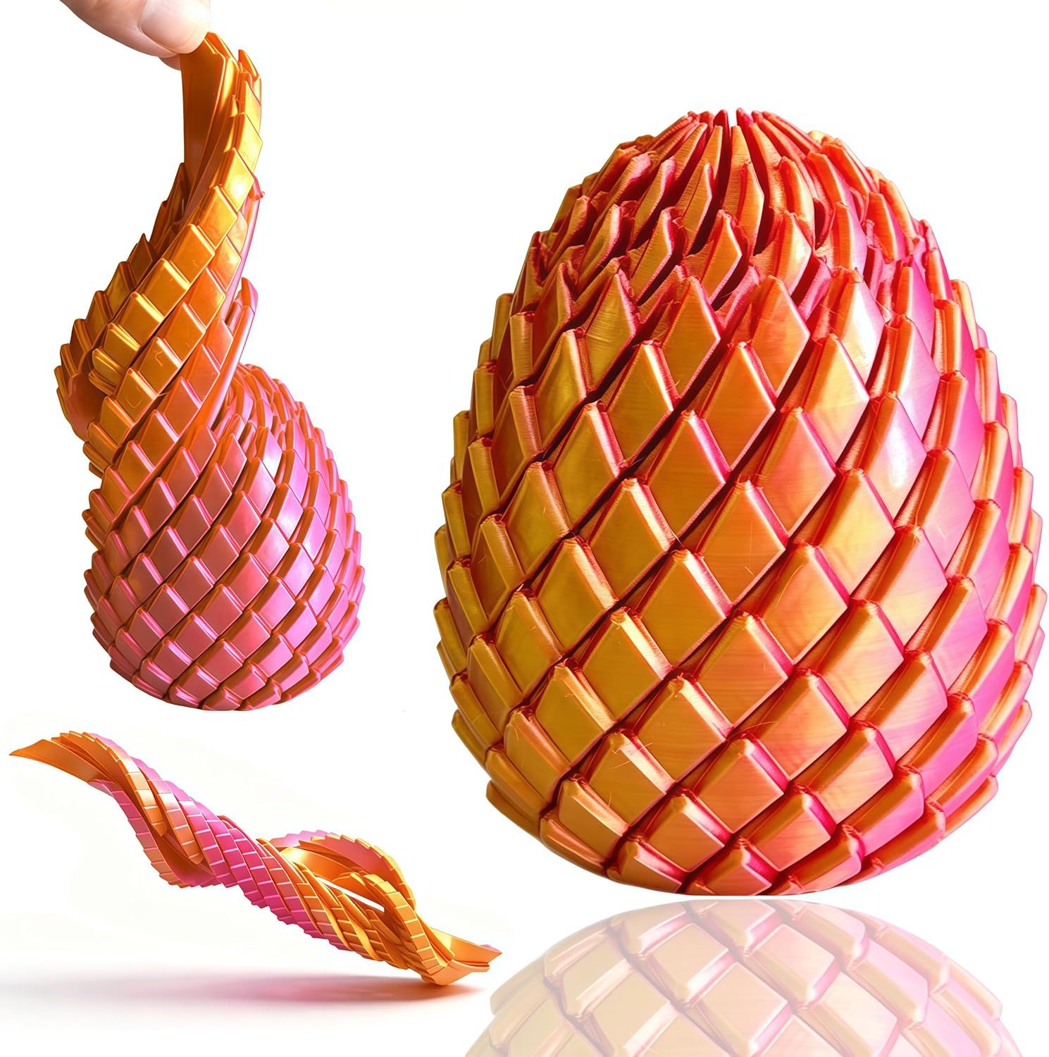 3D Printed Twisty Fidget Egg preview 2