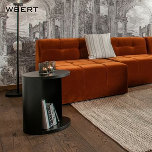 WBERT Nordic Solid Wood Painted Sofa Side Table Living Room Balcony <b>Small</b> Round Table Simple Modern Light Luxury <b>Corner</b> Table - Product Image 2