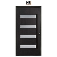 Portes pivotantes au design moderne, en bois massif avec insert en verre, ignifuges, écologiques, peintes pour villa, hôtel, appartement, entrée extérieure