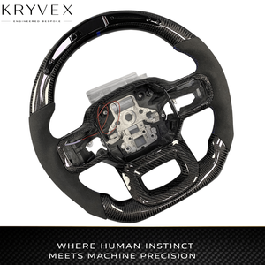 Volante Kryvex Personalizado de Fibra de Carbono y Cuero Brillante para <span class=keywords><strong>F</strong></span>-<span class=keywords><strong>150</strong></span> Raptor R XL XLT <span class=keywords><strong>Shelby</strong></span> 2021-2025 |   Pantalla LED de RPM con Calefacción - Product Image 3