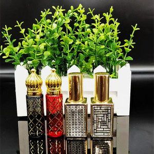 Flacon d'huile essentielle de 10 ml, flacon de parfum rond carré en verre de Dubaï, flacon compte-gouttes DIY, flacon à bille pour huile - Product Image 5