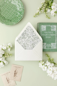 Enveloppes de mariage personnalisées inspirées de la France, avec doublure en forme de cygne, vert sauge, invitations de mariage de luxe, enveloppes pour mariage en bord de lac - Product Image 2