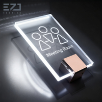 EZD Usine Affaires Transparent Acrylique Led Lumineux Porte D'hôtel Numéro De Chambre Signe Plaque pour Hôtel Appartement