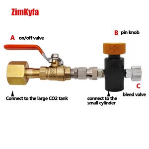 Adaptador para Estación de Llenado Sodastream, Recarga de Cilindro de CO2 con Válvula de Bola, Sin Manómetro, W21.8-14 CGA320 Tr21-4 - Product Image 5