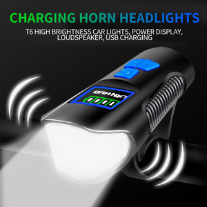 Lampe de <span class=keywords><strong>vélo</strong></span> de montagne à chargement USB, <span class=keywords><strong>klaxon</strong></span> LED T6 et ordinateur sans fil, étanche IPX4, 4 modes pour la sécurité en conduite nocturne - Product Image 2