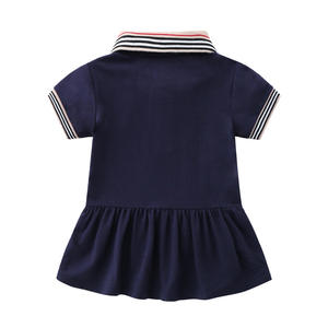 Groothandel Hoge Kwaliteit Kindermeisjeskleding 100% Katoen Meisjes <span class=keywords><strong>Preppy</strong></span> Stijl Jurk Zomer Meisjes Polo Jurk - Product Image 3