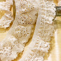 Nouvelle dentelle à volants en tissu brodé, style tendance, élastique, en spandex, pour la décoration intérieure