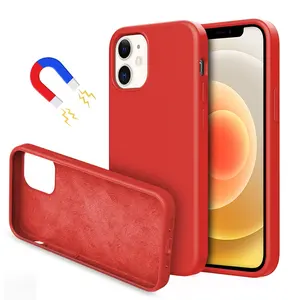 New Product Liquid Silica Gel Frosted Hand Magnet Ring Magnetic Absorption Function Anti-Collision Phone Case For iPhone 12 Pro