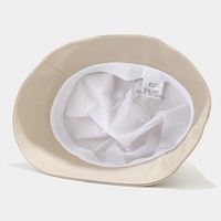 Chapeau Bob en Similicuir PU Style Japonais, Design Niche, Couvrant le Visage, Imperméable, Broderie 3D, Vente en Gros