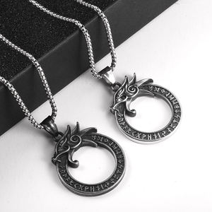 Collier pendentif en forme de dragon <span class=keywords><strong>celtique</strong></span> circulaire de style <span class=keywords><strong>rock</strong></span> punk, amulette viking pour homme, bijoux - Product Image 2