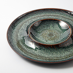 Platos de vajilla Chaozhou 2024 para restaurante fino <span class=keywords><strong>Chef</strong></span> bandejas de gastronomía Molecular de porcelana platos de sopa de cerámica reactiva azul - Product Image 4