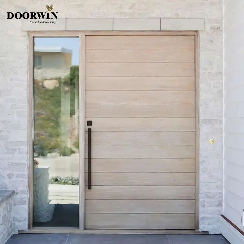 باب مدخل أمامي محوري خشبي من Doorwin مخصص بسعر المصنع مباشرة ، باب دخول خارجي خشبي للمنزل