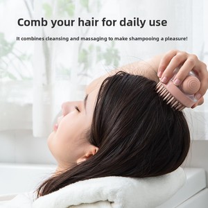 Brosse ovale en gel de silice pour le lavage des cheveux, outil de nettoyage et de massage du cuir chevelu pour application sur la tête - Product Image 3