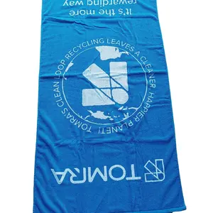 Soft fabric and high-quality Cotton jacquard OEM logo durable and worth promoting pure cotton jacquard beach towel