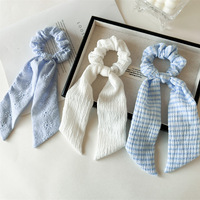 Nouvelle arrivée Blue Series Ponytail Chouchous en tissu fait à la main Bandes de caoutchouc Accessoires de cheveux de fée pour femmes/filles Usage quotidien