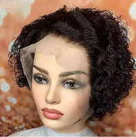 Perruque ELI Pixie, cheveux vierges brésiliens naturels, imitation de cheveux humains, perruque en dentelle pour femmes européennes et américaines