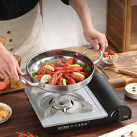 Marmite à fruits de mer en acier inoxydable 430 de 26 cm, économique pour usage commercial, compatible avec cuisinière à gaz, design moderne, sans couvercle