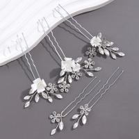 Parure de pinces à cheveux romantiques pour mariée, style bohème, faites à la main, accessoires dorés avec fleurs en argile polymère, perles et cristaux