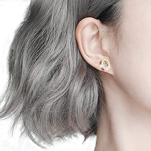 Bijoux de mode en gros 18k or Cz chiffres romains boucles d'oreilles en acier inoxydable classique Vintage boucles d'oreilles - Product Image 4