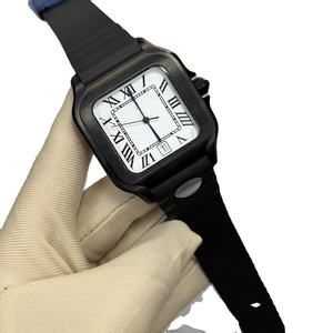 Reloj Mecánico de Hombre de Alta Calidad con Logotipo Personalizado, Esfera Blanca, Puntero Romano y Correa de Silicona - Product Image 2