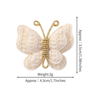 ब्पेन बच्चों के प्यारे क्रोचे बाल पिन बुना हुआ कपास बेबी लड़कियों की क्लिप तितली हस्तनिर्मित राजकुमारी बाल सहायक - Product Image 6