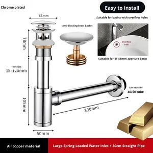 <span class=keywords><strong>Siphon</strong></span> rond en <span class=keywords><strong>laiton</strong></span> noir de luxe pour <span class=keywords><strong>lavabo</strong></span>, <span class=keywords><strong>siphon</strong></span> de vidange, 1 1/4 pouces - Product Image 4