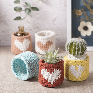 Handmade Woven Cup Sleeve For Indoor <b>Succulent</b> Planters Home Decor Modern Style Flower <b>Pot</b> Cover - Product Image 3