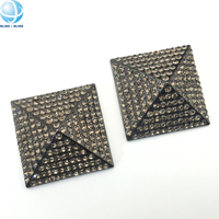 Date Strass 3D Pyramide En Métal Chaussure Boucle Triangle Carré Alliage Boucle Pour Sandale Vamp Accessoires Décoratifs