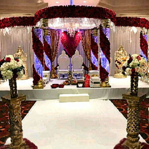 Juego de Mandap de cristal de fibra Floral tradicional profesional para bodas indias elegante decoración de Mandap de boda en espiral - Product Image 1