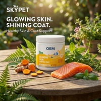 Vitamin Perawatan Kulit dan Bulu Hewan Peliharaan Premium dengan Biotin Omega 3 6 9 Minyak Salmon untuk Anjing Kucing Pengontrol Kerontokan Bulu Label Pribadi ODM OEM