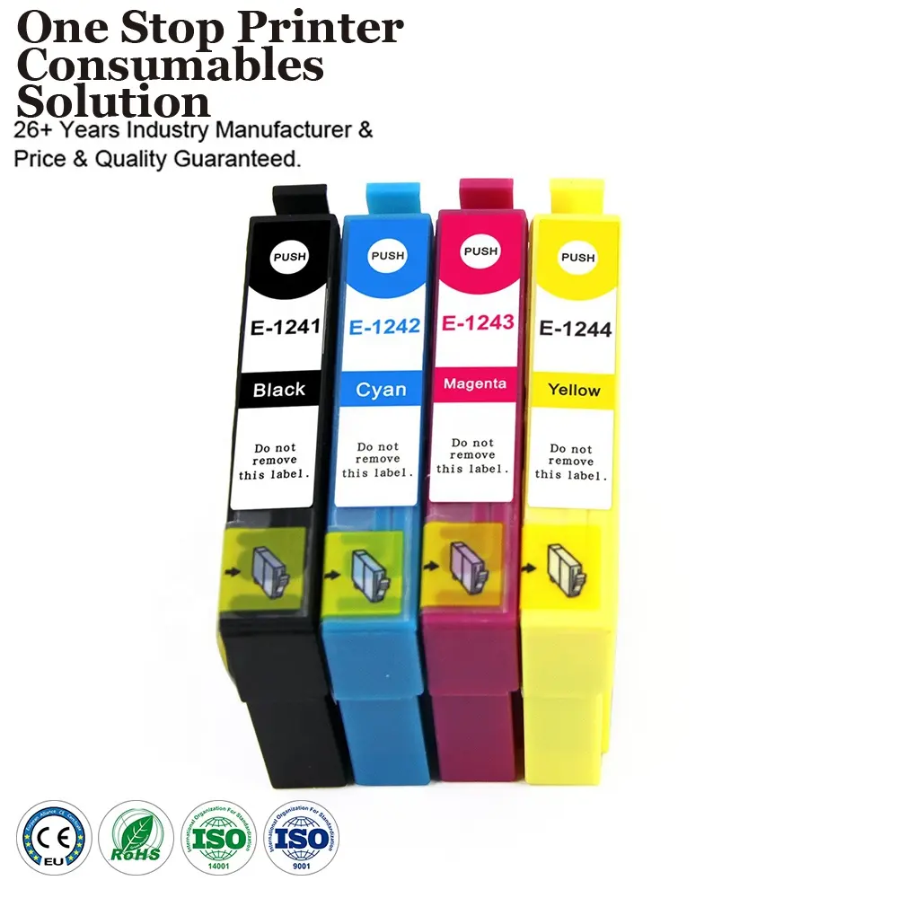 Epson 첨필 NX125 인쇄 기계를 위한 우수한 호환성 색깔 잉크 제트 잉크 카트리지 잉크 힘 124 T1241 T1242 T1243 T1244