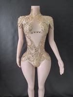 Nouvel été 7G pôle danse Performance body strass Stretch Drag Queen Clubwear tenue maigre genou doux pour les fêtes Raves