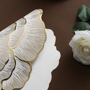 Sets de table créatifs en forme de pivoine pour table à manger, sets de table en vinyle pressé métallisé, sets de table pour décorations de table de fête - Product Image 3