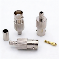 Connecteur femelle BNC pour câble RG58 - Connecteur coaxial RF à sertir droit en laiton nickelé