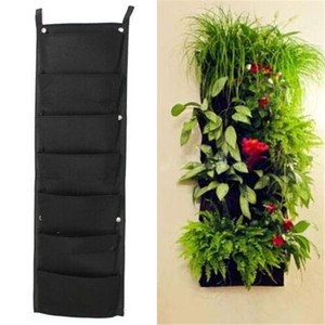 Bac de jardinage Vertical en feutre, 7 poches, récipients de fleurs <span class=keywords><strong>suspendus</strong></span>, pour jardinage, terrain vert - Product Image 1