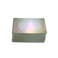 Impression en gros, papier laser, cartes de trading d'affirmation, cartes de jeu personnalisées et boîte en cuir noir personnalisée