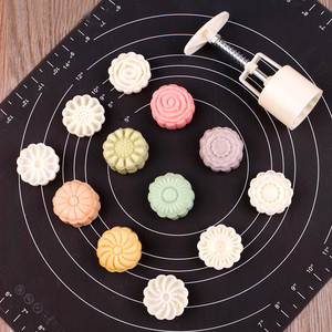<span class=keywords><strong>Moule</strong></span> à gâteau de lune en forme de fleur, 6 styles, 50g, <span class=keywords><strong>moule</strong></span> à gâteau de lune en fondant à pression manuelle DIY - Product Image 3