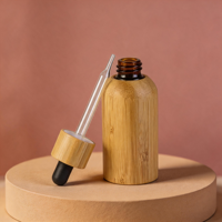 Flacon compte-gouttes cosmétique pour sérum cutané avec bouchon en bambou pour salle de bain, chambre à coucher, commode, présentoir domestique