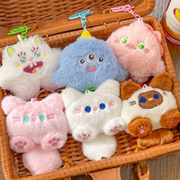 Porte-clés en peluche monstre de dessin animé, petit cadeau mignon, chat rond moelleux, poupée promotionnelle et accessoire de sac