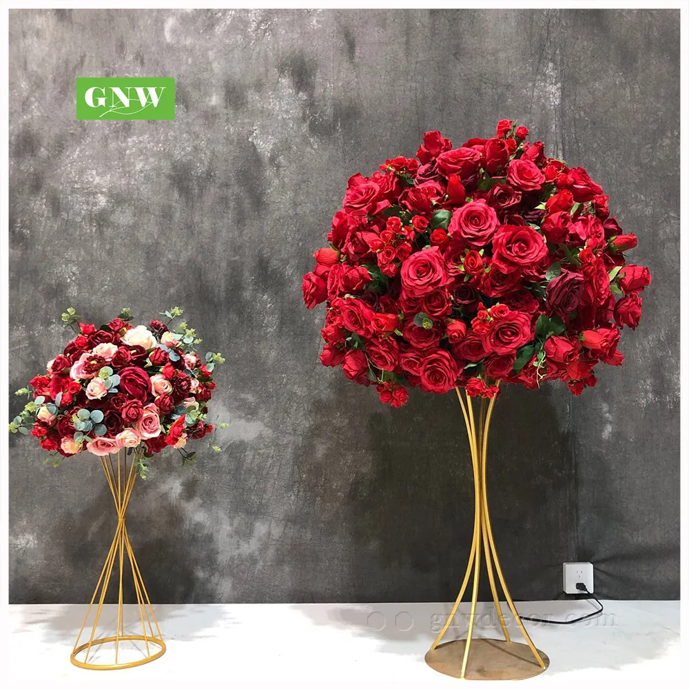 GNW Red Rose Silk Flower Balls Centerpieces for Wedding
